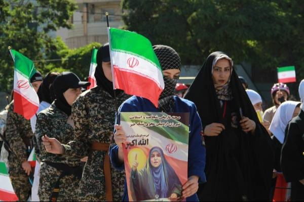 نمایش اقتدار و ایستادگی بانوان ورزشکار اردبیل در برابر رژیم صهیونیستی